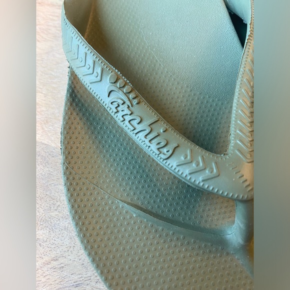 Green Flip Flops Archies Women’s 8 Khaki Green - Picture 4 of 7